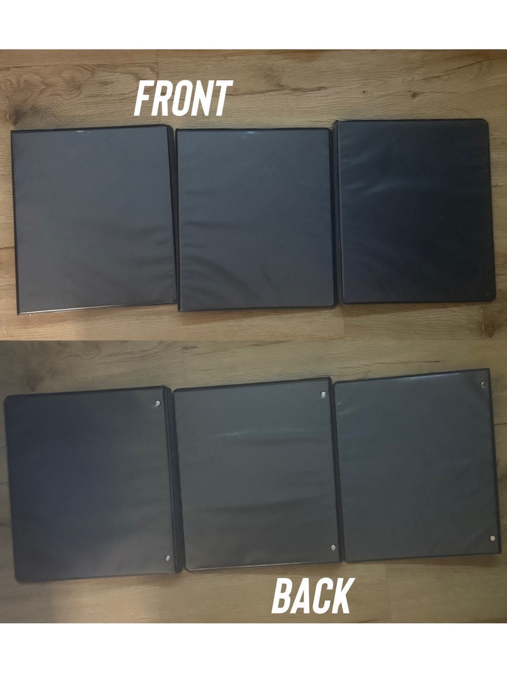 Lot of 3 Black 1-Inch 3-Ring Binders – Durable School & Office Binders